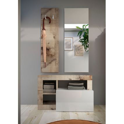 Banco LENOR branco/castanho