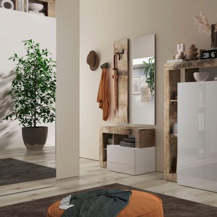 Banco LENOR branco/castanho