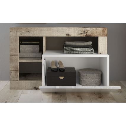 Banco LENOR branco/castanho