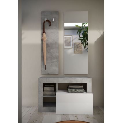 Banco LENOR branco/cinzento em betão