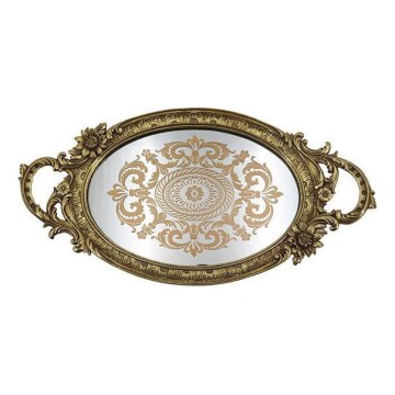 Bandeja decorativa 46,5x24,4 cm dourado