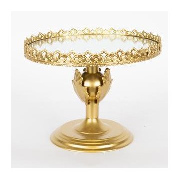 Bandeja decorativa diâmetro 25,5 cm dourado