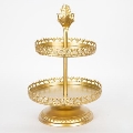 Bandeja decorativa diâmetro 25,5 cm dourado