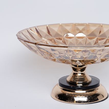 Bandeja decorativa diâmetro 29,5 cm castanho/fumado