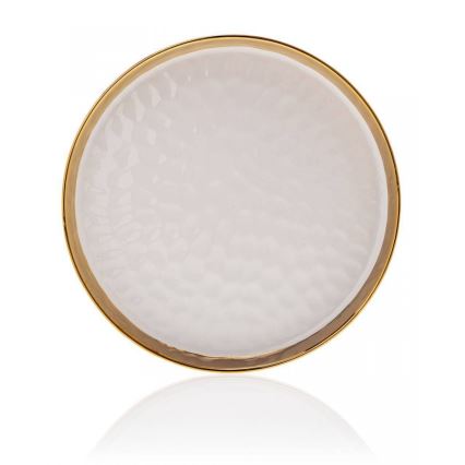 Bandeja decorativa LIJA 26 cm creme/dourado