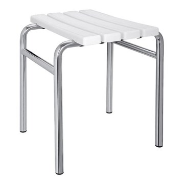 Banqueta 44x45 cm prateada/branca