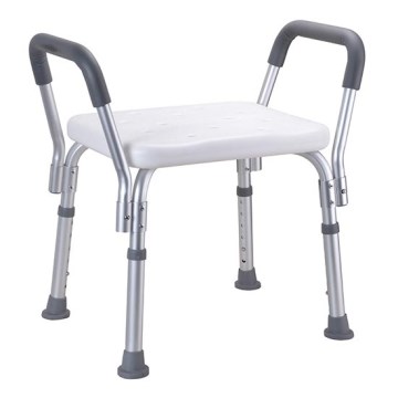 Banqueta 55,5x56 cm prateada/branca