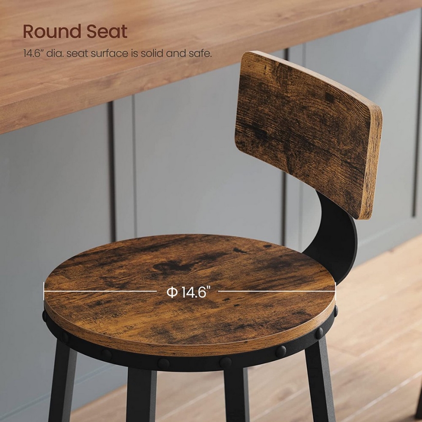 Banqueta de bar AVEN castanha/preta