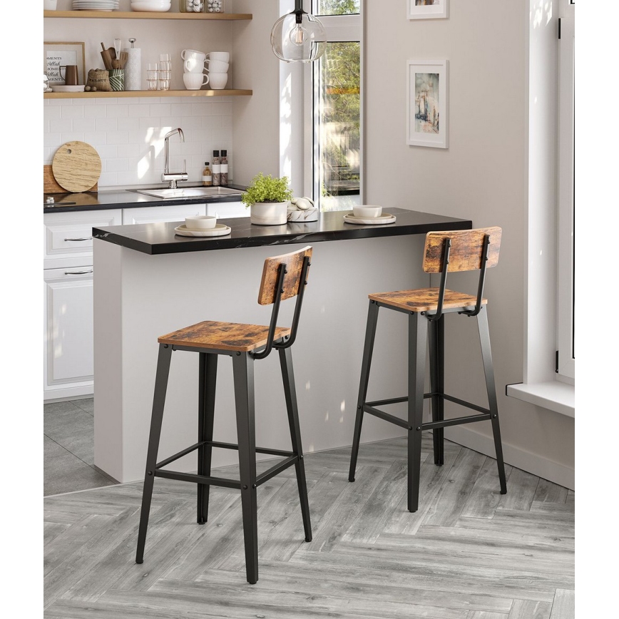 Banqueta de bar AVEN castanho/preto