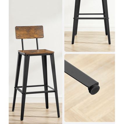 Banqueta de bar AVEN castanho/preto