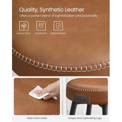 Banqueta de bar LIOR castanha/preta