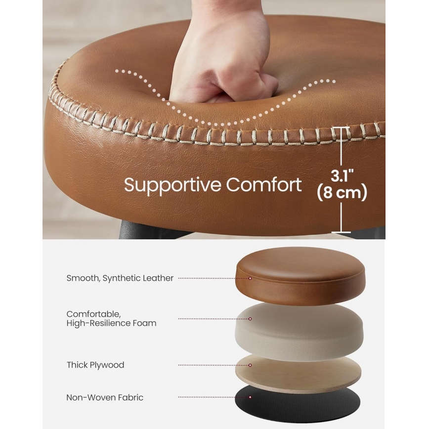 Banqueta de bar LIOR castanha/preta