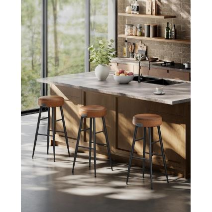 Banqueta de bar LIOR castanha/preta