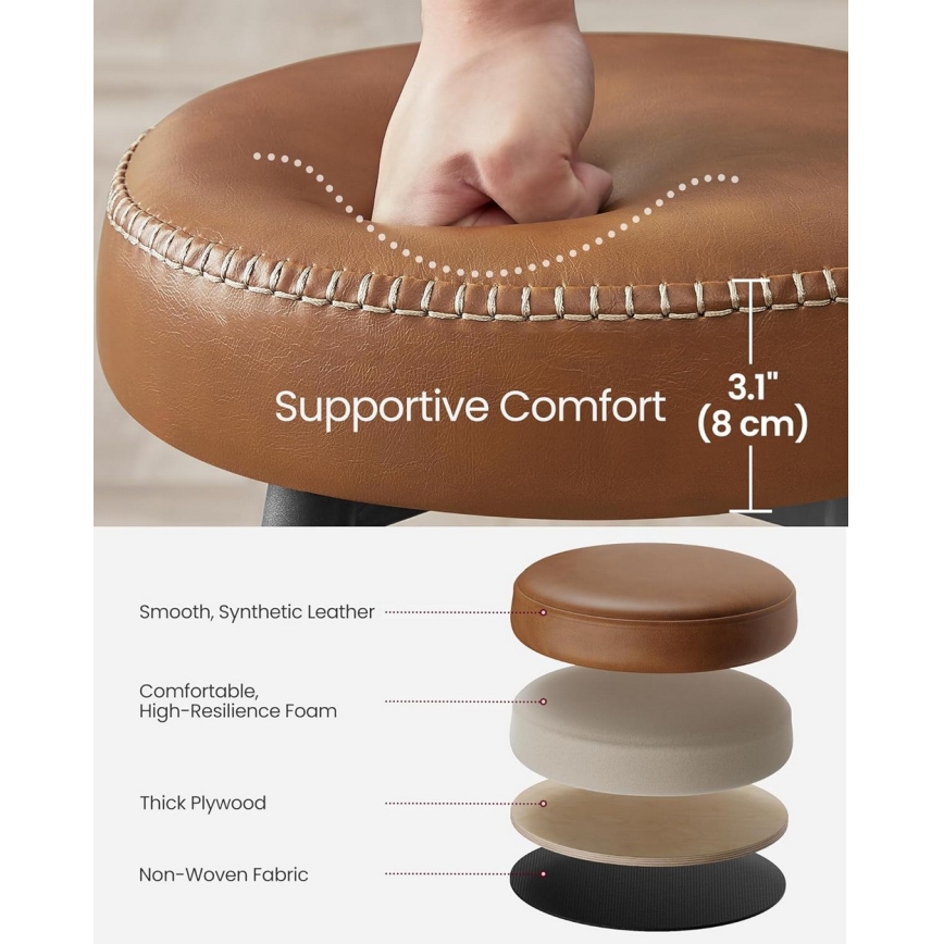 Banqueta de bar LIOR castanha/preta