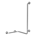Barra de apoio para duche 66x118 cm aço inoxidável/prateada
