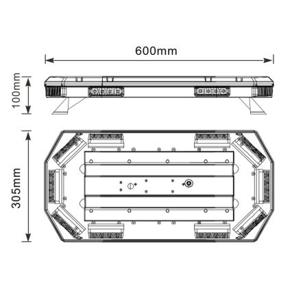 Barra de luz LED para automóvel EPISTAR LED/168W/12-24V IP66 laranja