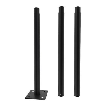 Barra metálica com suporte para luminária solar 3 m