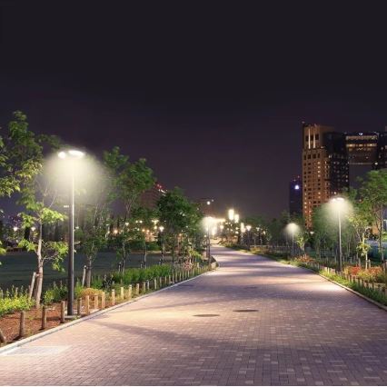 Barra metálica com suporte para luminária solar 3 m