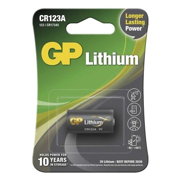 Bateria de lítio CR123A GP LITHIUM 3V/1400 mAh