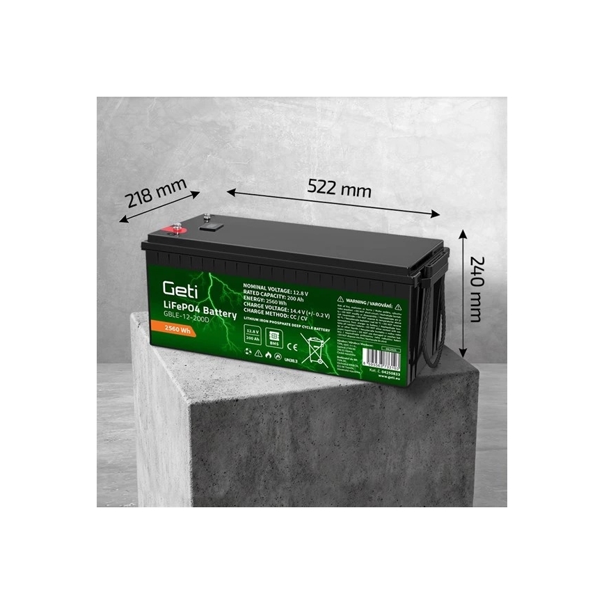 Bateria LiFePO4 12,8V/200Ah