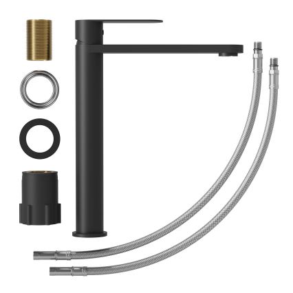 Bateria para lavatório TARNBY 27,3 cm preto mate