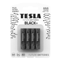 Baterias Tesla - 4 unidades de pilhas alcalinas AAA BLACK+ 1,5V 1200 mAh