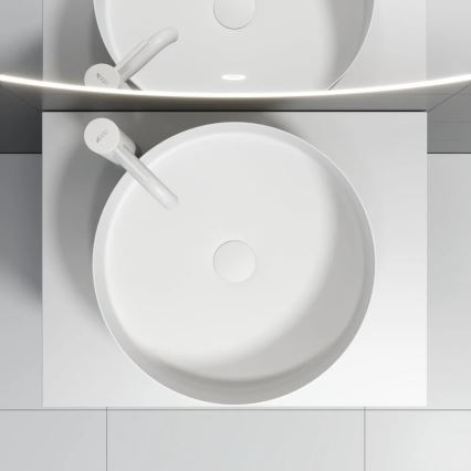 BATH DELUXE 06-040-16-01-00 - Lavatório para bancada LJORDAL Ø 40 cm, aço inoxidável/branco mate