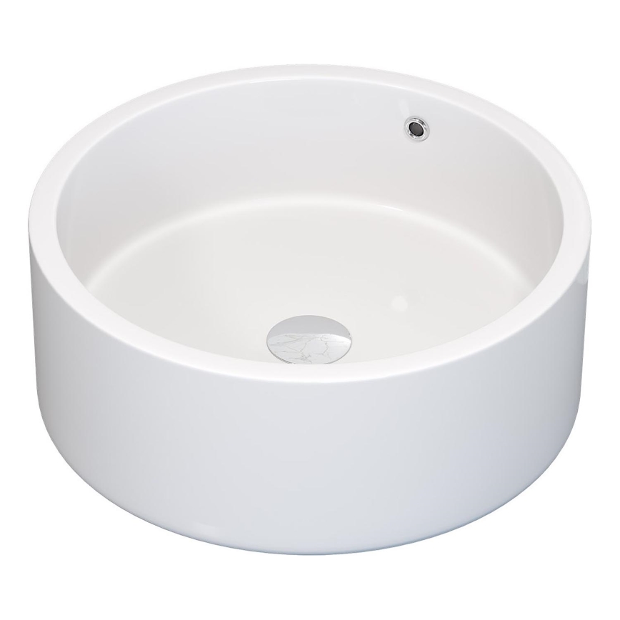 BATH DELUXE 06-041-53-11-00 - Cuba de sobrepor RUNDTOM Ø 41,5 cm cerâmica/branco brilhante