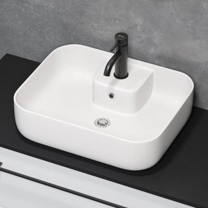 BATH DELUXE 06-050-12-11-00 - Lavatório de bancada KRISTIANSAND 51x40 cm cerâmica/branco brilhante