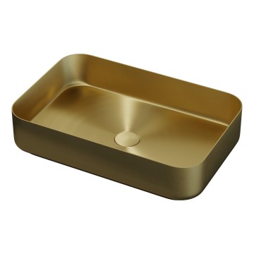 BATH DELUXE 06-052-18-70-00 - Cuba de apoio LJORDAL 52x34 cm em aço inoxidável com acabamento em latão escovado