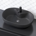 BATH DELUXE 06-060-08-02-00 - Lavatório de sobrepor TROMSO 59,5x41 cm cerâmica/preto fosco