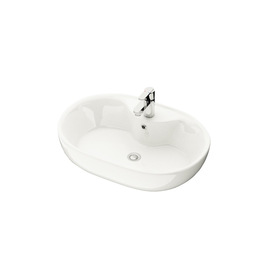 BATH DELUXE 06-060-08-11-00 - Lavatório para bancada TROMSO 59,5x41 cm cerâmica/branco brilhante