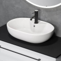 BATH DELUXE 06-060-08-11-00 - Lavatório para bancada TROMSO 59,5x41 cm cerâmica/branco brilhante