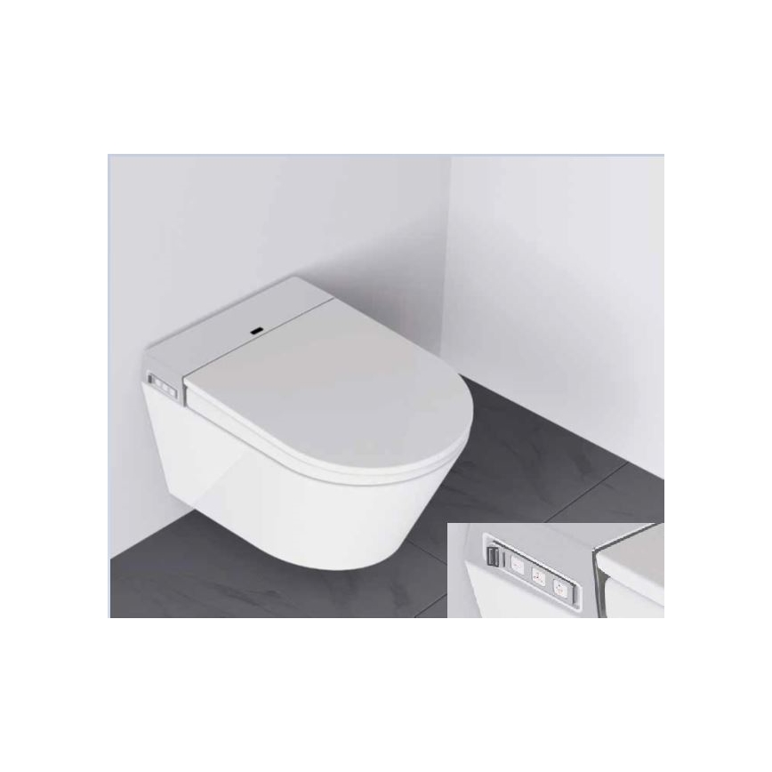 BATH DELUXE 21-040-02-11-00 - WC suspenso com bidé e assento SoftClose TISVILDELEJE 1600W/230V branco + controlo remoto