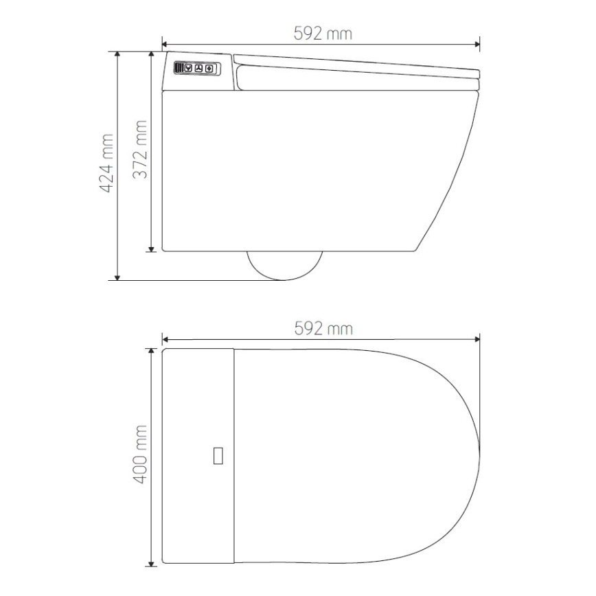 BATH DELUXE 21-040-02-11-00 - WC suspenso com bidé e assento SoftClose TISVILDELEJE 1600W/230V branco + controlo remoto