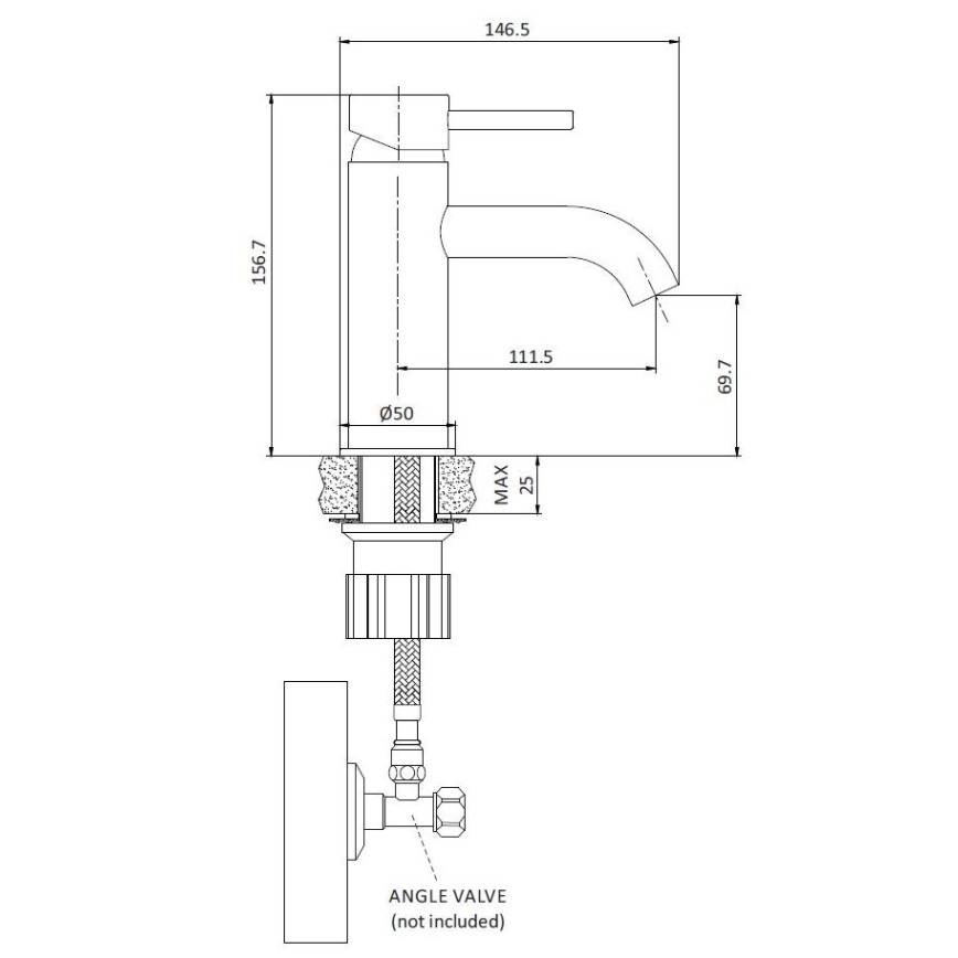 BATH DELUXE 28-005-01-01-04 - Torneira do lavatório DRAGOR 15,6 cm branco mate