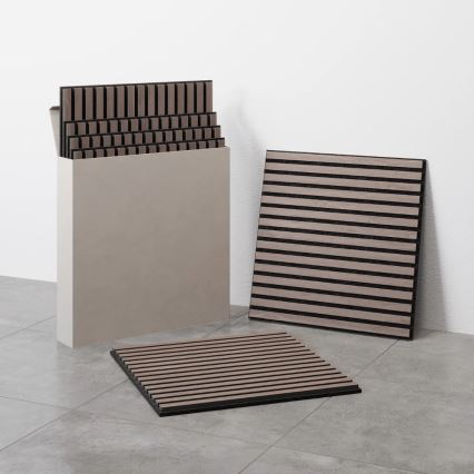 BATH DELUXE 54-060-08-84-12 - CONJUNTO 4x Painéis de parede acústico DANVIKEN 60x60 cm nogueira