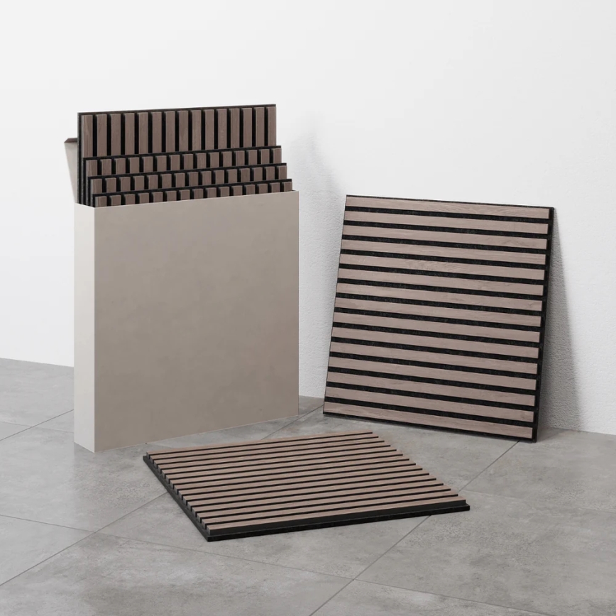 BATH DELUXE 54-060-08-84-12 - CONJUNTO 4x Painéis de parede acústico DANVIKEN 60x60 cm nogueira