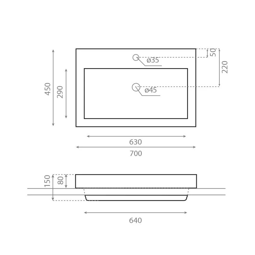 Bathco 0023 - Lavatório de encastrar MANCHESTER 70x45 cm porcelana/branco