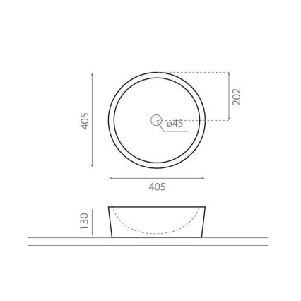 Bathco 00307 - Lavatório de bancada DUAL, diâmetro 40,5 cm, pedra/bege