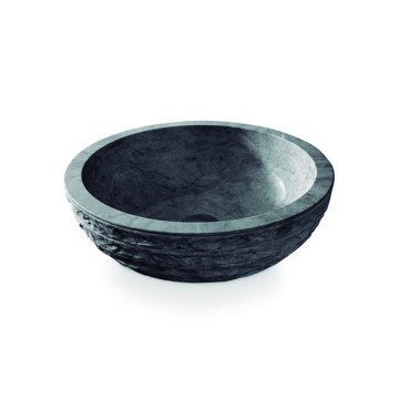 Bathco 00317 - Lavatório de apoio PUKET Ø 45 cm pedra/cinzento
