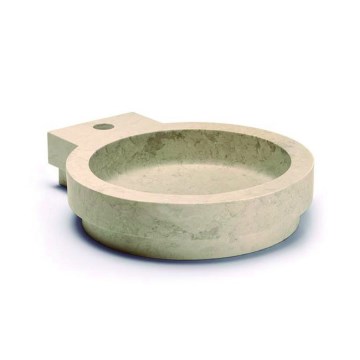 Bathco 00338 - Lavatório para bancada ICONO 40x45 cm pedra/bege