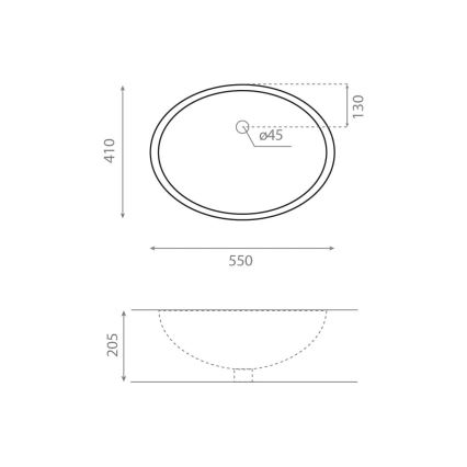 Bathco 0053 - Lavatório encastrado ANCONA 55x41 cm porcelana/branco