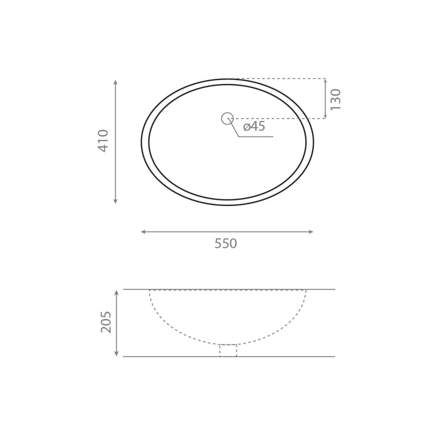 Bathco 0053 - Lavatório encastrado ANCONA 55x41 cm porcelana/branco