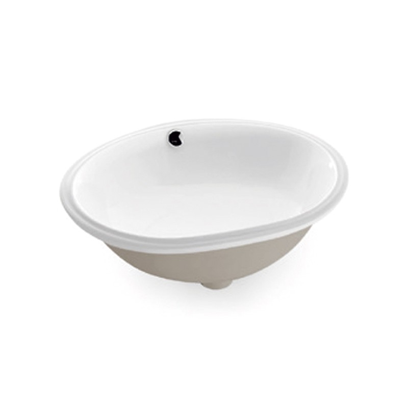 Bathco 0054 - Lavatório de embutir MODENA 43,5x38,5 cm porcelana/branco