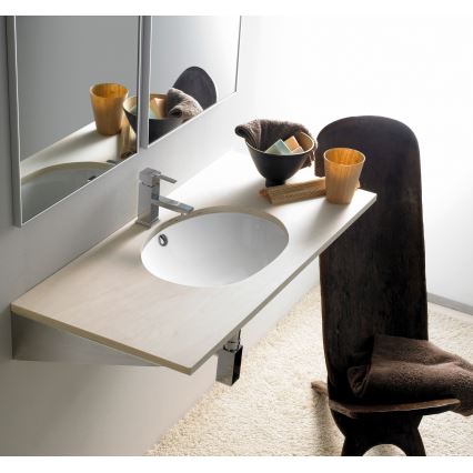 Bathco 0054 - Lavatório de embutir MODENA 43,5x38,5 cm porcelana/branco