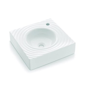 Bathco 0081 - Lavatório de bancada GOTA 45 x 45 cm, porcelana/branco