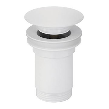 Bathco 0212BL - Válvula de escoamento para lavatório sem transbordo CLICK-CLACK, Ø 6 cm, branco mate