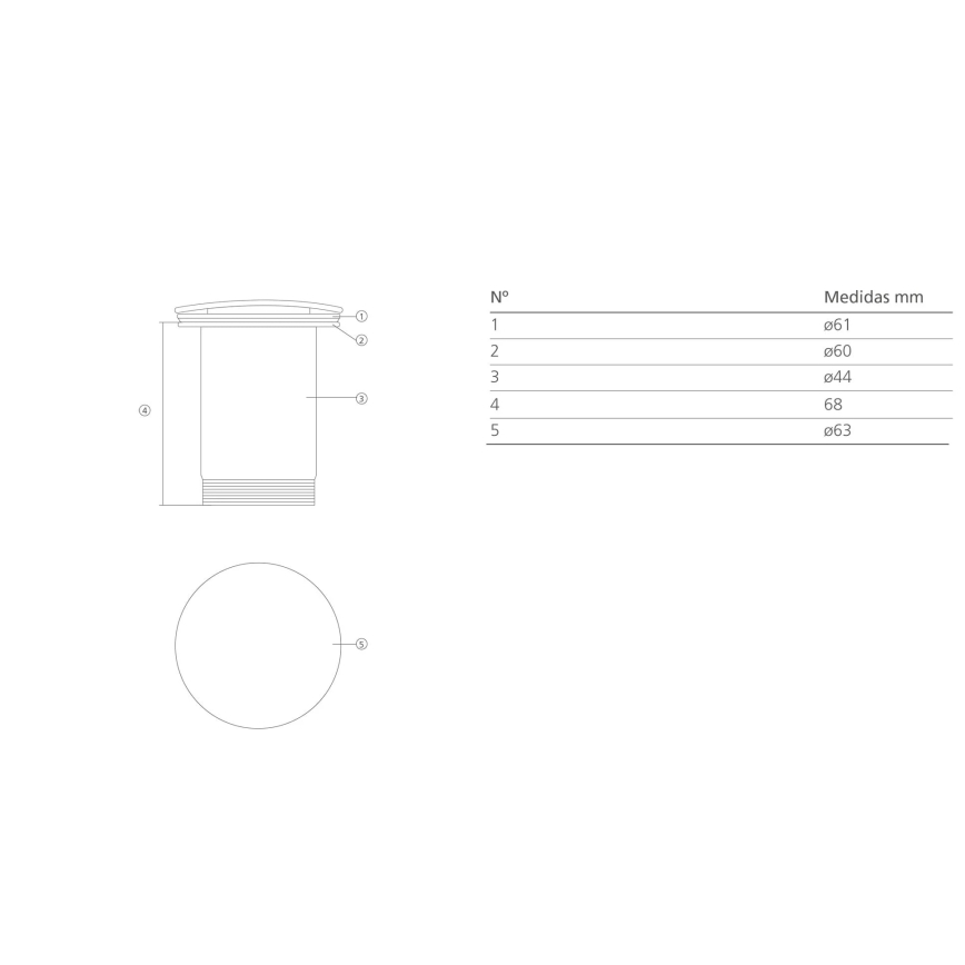 Bathco 0212MT - Válvula CLICK-CLACK para lavatório sem transbordamento, diâmetro 6 cm, cromado brilhante / branco mate