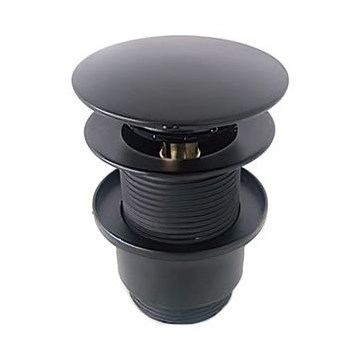 Bathco 0212NE - Válvula para lavatório sem transbordo CLICK-CLACK, Ø 6 cm, preto mate